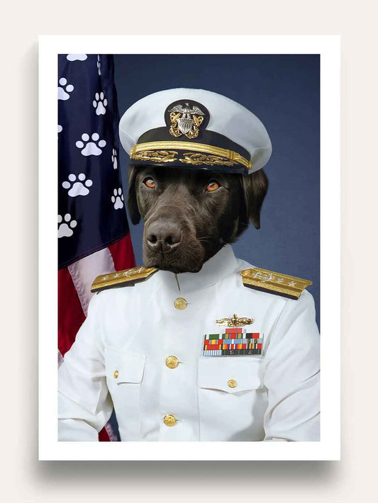 The US Navy Officer - Custom Pet Portrait